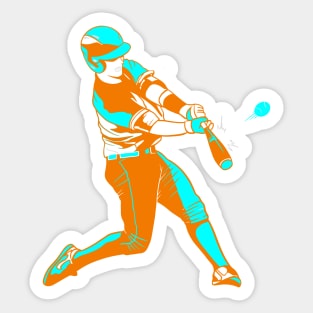 RETRO BASEBALL PLAYER Sticker